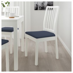 Фото2.Кресло белое, сиденья Orrsta темно-синее EKEDALEN IKEA 892.652.47